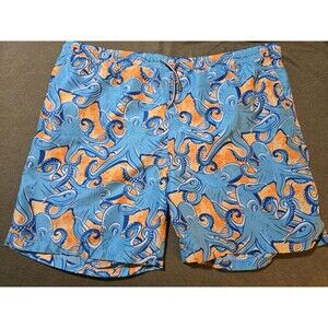 Mens Peter Millar Octopus Swim Trunks With Liner 42in Waist 2XL. Bright Funky